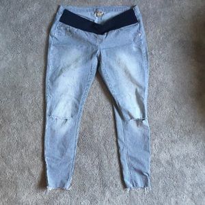 Striped maternity jeggings, size medium.